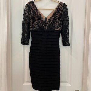 Adrianna Papell Lace Bodycon dress black size 2